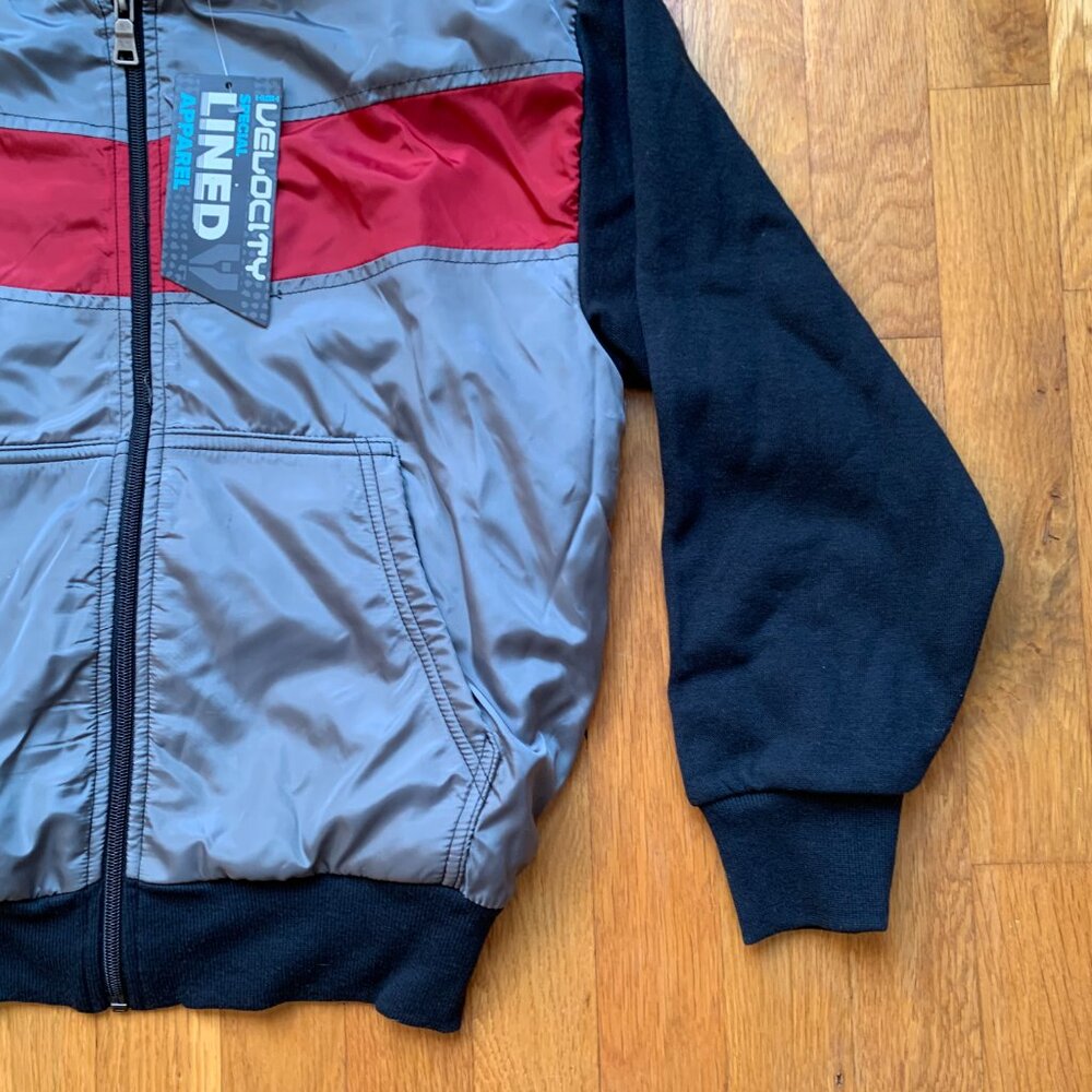NWT Velocity Zip Up Jacket Kids Small Grey Red Black - Picture 4 of 11